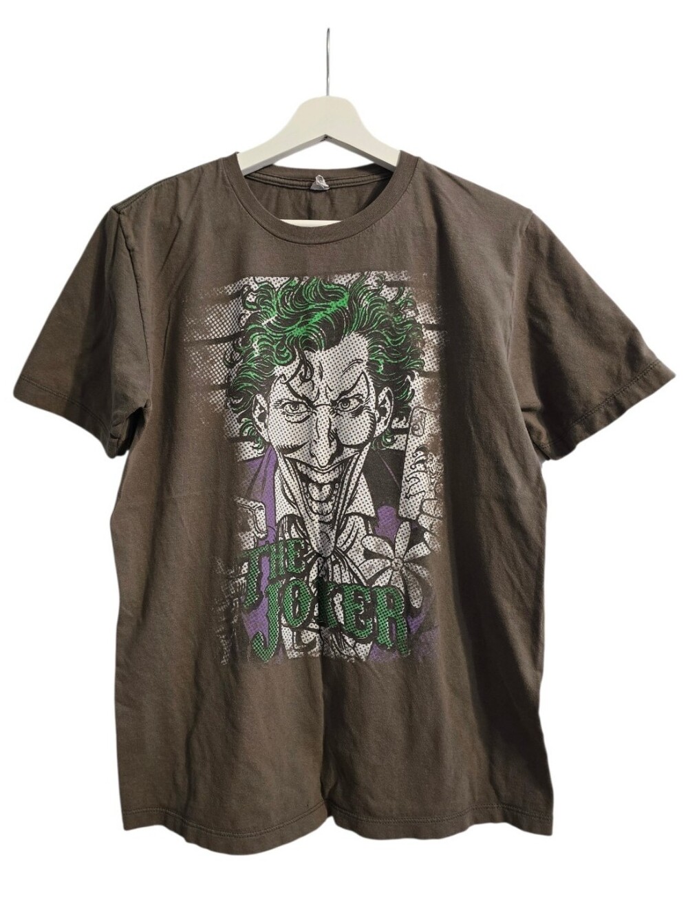 Vtg The Joker Graphic T-Shirt Medium Faded Brown Graphitti Comics Batman Grunge